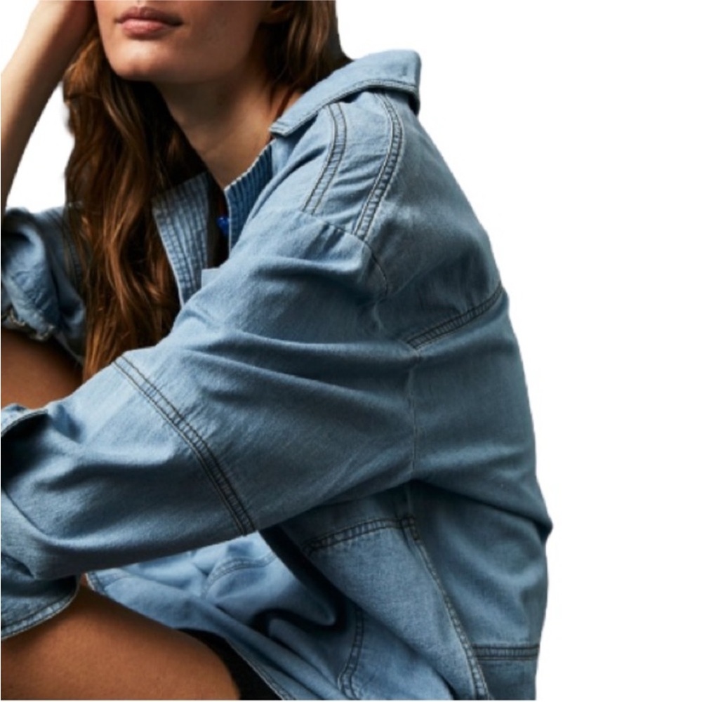 FREE PEOPLE➕WE THE FREE Peyton Denim Pullover NWT